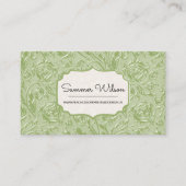 Elegante florale Green Business Card Visitenkarte (Vorderseite)