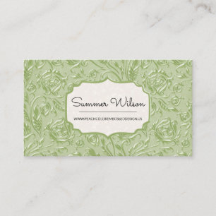 Elegante florale Green Business Card Visitenkarte