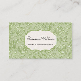 Elegante florale Green Business Card Visitenkarte