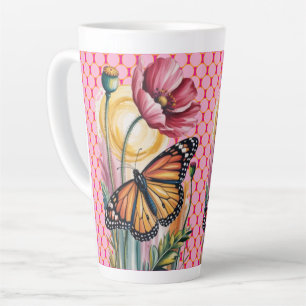 Elegante florale Grußkarte Milchtasse