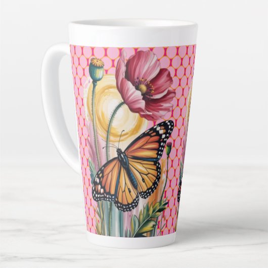 Elegante florale Grußkarte Milchtasse (Linke Ecke)