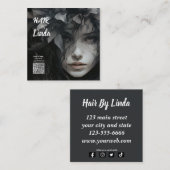 Elegante florale Haarstylist QR Code Visitenkarten Telefonnummerkarte (Vorne/Hinten)