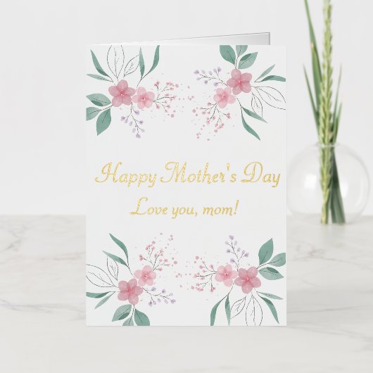 Elegante florale Happy Mother Day Foil Card (Vorderseite)