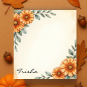 Elegante florale Herbstnotizen Notizblock