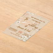 Elegante florale Hochzeit - Akryllische Einladung (Ablage )