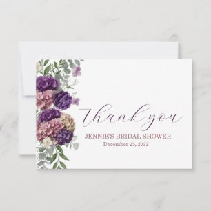 Elegante florale Hochzeit-Dankeschön-Flat-Karte Dankeskarte
