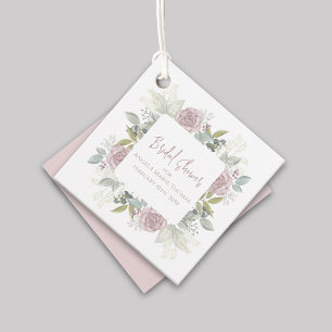 Elegante Florale Hochzeit Dusky Rose Benutzerdefin Geschenkanhänger