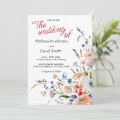 Elegante Florale Hochzeit Einladung (Stehend Vorderseite)