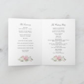 Elegante Florale Hochzeit mit rosa Hortensien gefa Programm (Innenseite)