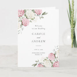 Elegante Florale Hochzeit mit rosa Hortensien gefa Programm
