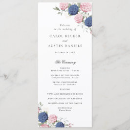 Elegante Florale Hochzeit mit rosa und blauen Hort Programm