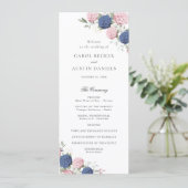Elegante Florale Hochzeit mit rosa und blauen Hort Programm (Stehend Vorderseite)