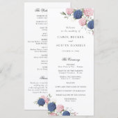 Elegante Florale Hochzeit mit rosa und blauen Hort Programm (Vorne/Hinten)