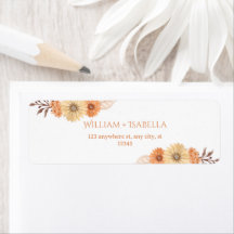 Elegante florale Hochzeit Rücksende-Adressetikette
