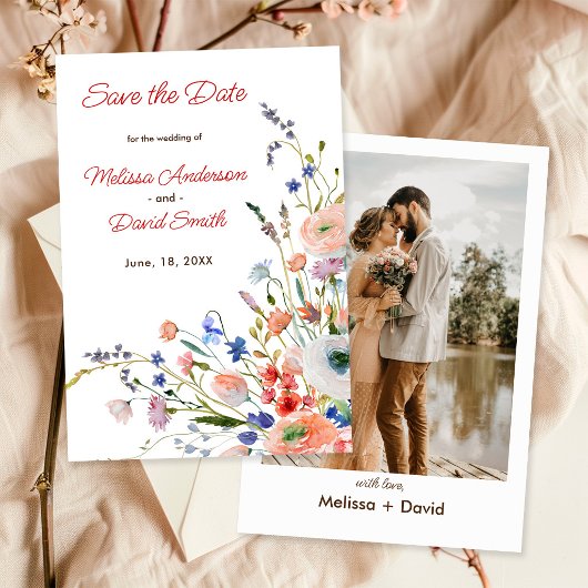 Elegante Florale Hochzeit Save The Date