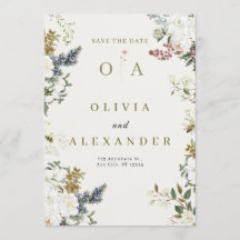 Elegante florale Hochzeit - Save the Date | Aquare