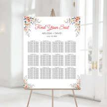 Elegante florale Hochzeit Sitzordnung