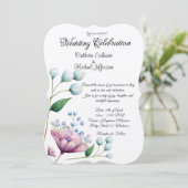 Elegante florale Hochzeit Soft Botanical Romance Einladung (Stehend Vorderseite)