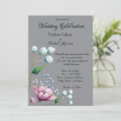 Elegante florale Hochzeit Soft Botanical Romance Einladung (Stehend Vorderseite)