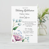 Elegante florale Hochzeit Soft Botanical Romance Einladung (Stehend Vorderseite)