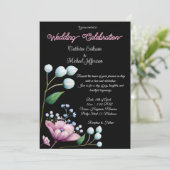 Elegante florale Hochzeit Soft Botanical Romance Einladung (Stehend Vorderseite)