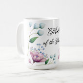 Elegante florale Hochzeit Soft Botanical Romance Kaffeetasse (Vorderseite Links)