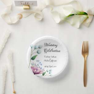 Elegante florale Hochzeit Soft Botanical Romance Pappteller