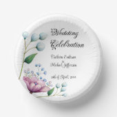 Elegante florale Hochzeit Soft Botanical Romance Pappteller (Vorderseite)