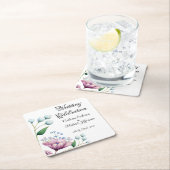 Elegante florale Hochzeit Soft Botanical Romance Rechteckiger Pappuntersetzer (Vor Ort)