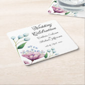 Elegante florale Hochzeit Soft Botanical Romance Rechteckiger Pappuntersetzer (angewinkelt)