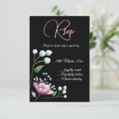 Elegante florale Hochzeit Soft Botanical Romance RSVP Karte (Stehend Vorderseite)
