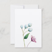 Elegante florale Hochzeit Soft Botanical Romance RSVP Karte (Rückseite)