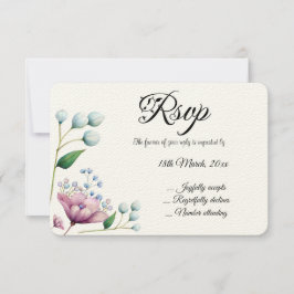 Elegante florale Hochzeit Soft Botanical Romance RSVP Karte