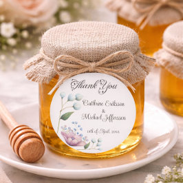 Elegante florale Hochzeit Soft Botanical Romance Runder Aufkleber