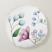 Elegante florale Hochzeit Soft Botanical Romance Rundes Kissen (Rückseite)