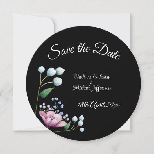 Elegante florale Hochzeit Soft Botanical Romance Save The Date (Vorderseite)