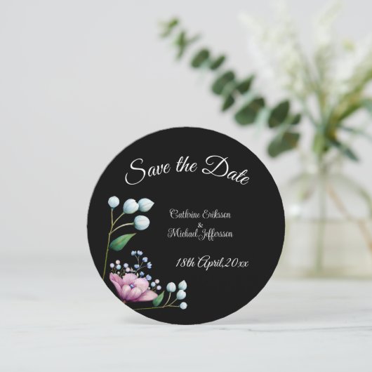 Elegante florale Hochzeit Soft Botanical Romance Save The Date (Stehend Vorderseite)