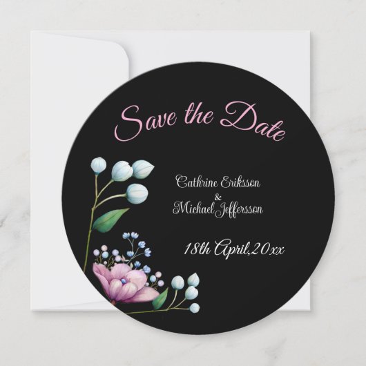 Elegante florale Hochzeit Soft Botanical Romance Save The Date (Vorderseite)