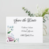 Elegante florale Hochzeit Soft Botanical Romance Save The Date (Stehend Vorderseite)