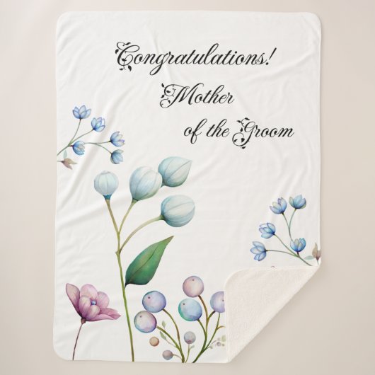 Elegante florale Hochzeit Soft Botanical Romance Sherpadecke (Vorderseite)