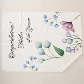 Elegante florale Hochzeit Soft Botanical Romance Sherpadecke (Vorderseite (Horizontal))