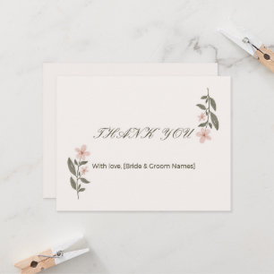 Elegante Florale Hochzeits-Dankeskarten Karte