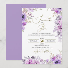 Elegante Florale Hochzeits-Einladung Einladung