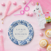 Elegante Florale Hochzeits-Einladung Pappteller (Party)