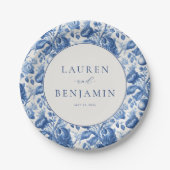 Elegante Florale Hochzeits-Einladung Pappteller (Vorderseite)