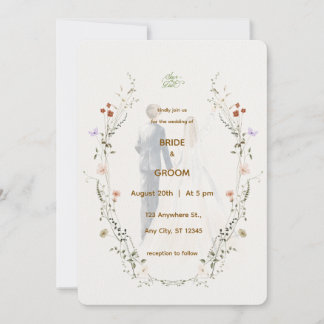 Elegante Florale Hochzeits-Einladung | Romantisch Einladung