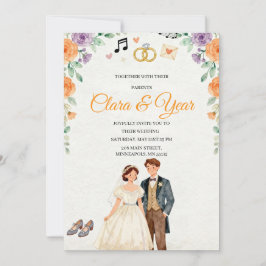 Elegante Florale Hochzeits-Einladung | Romantische Einladung