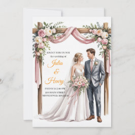 Elegante Florale Hochzeits-Einladung | Romantische Einladung