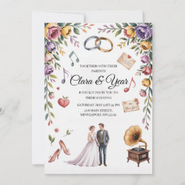 Elegante Florale Hochzeits-Einladung | Romantische Einladung