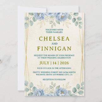 elegante florale Hochzeits-Einladungen vintage tre Einladung